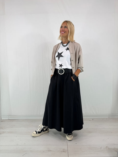 T-Shirt Stars Bianco-Nero
