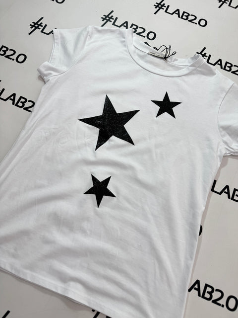 T-Shirt Stars Bianco-Nero