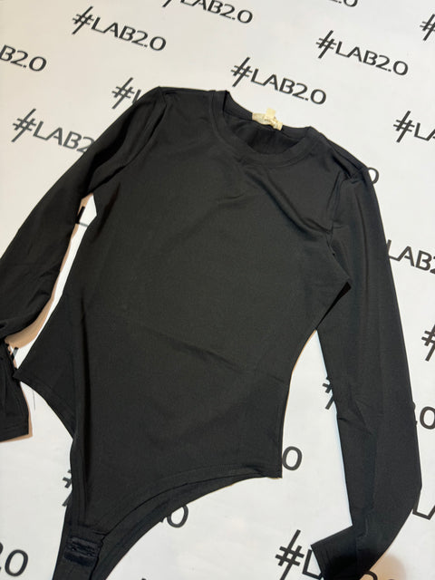Body Skin Nero Manica Lunga