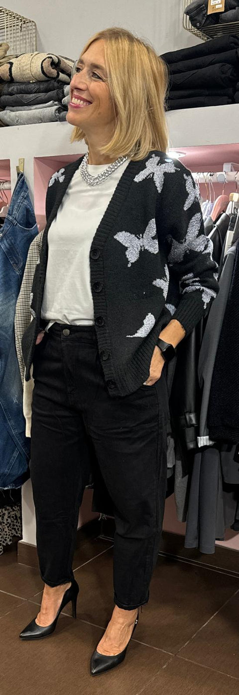 Cardigan Farfalle Nero