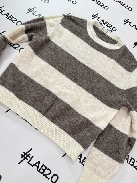 Maglione Stripes Tortora Scuro