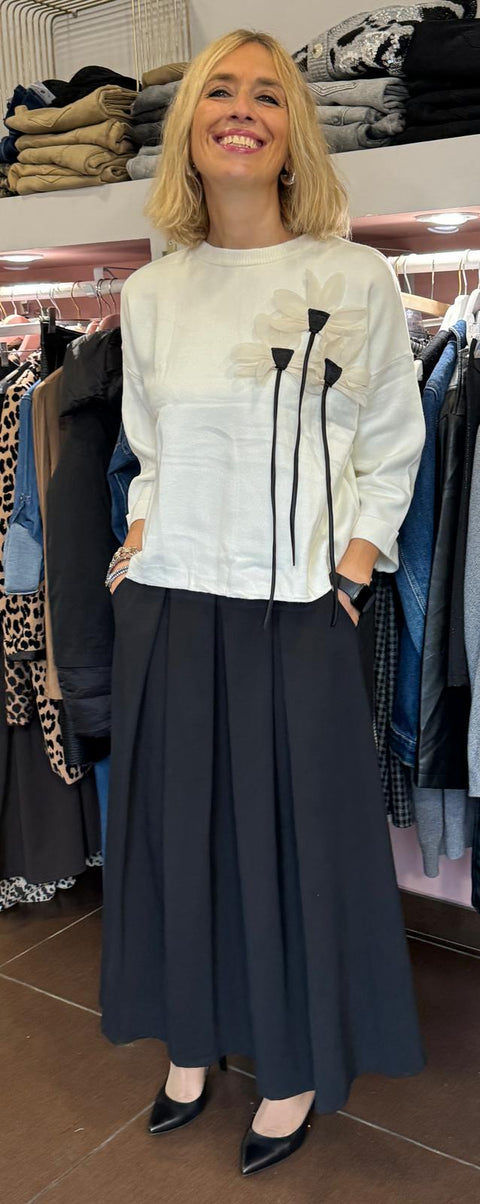 Maglione Fiori Panna