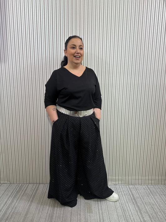 Panta-gonna Laura SHINE Nero Curvy