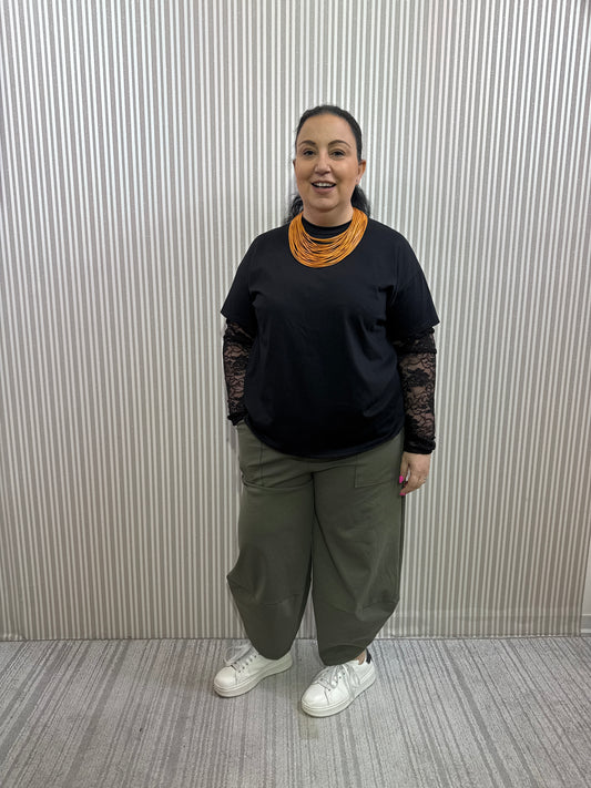 Pantalone Erin Militare Curvy