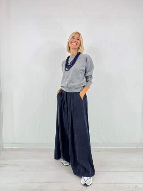 Panta-gonna Laura Velvet Blu