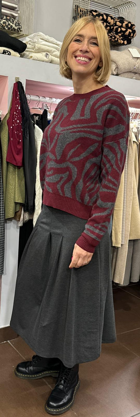 Maglione Zebra Bordeaux