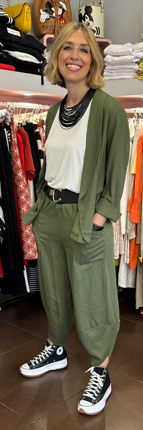 Pantalone Lino Militare