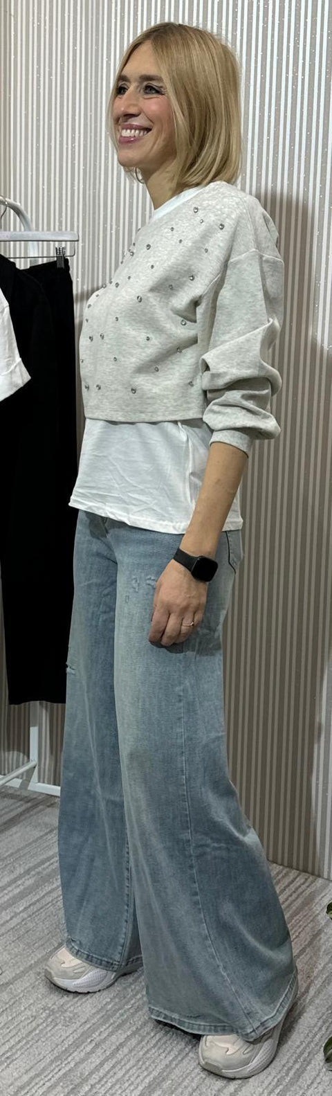 Felpa Beth Grigio Chiaro