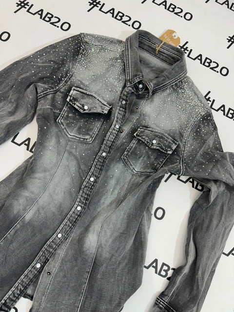 Camicia Strass delavè