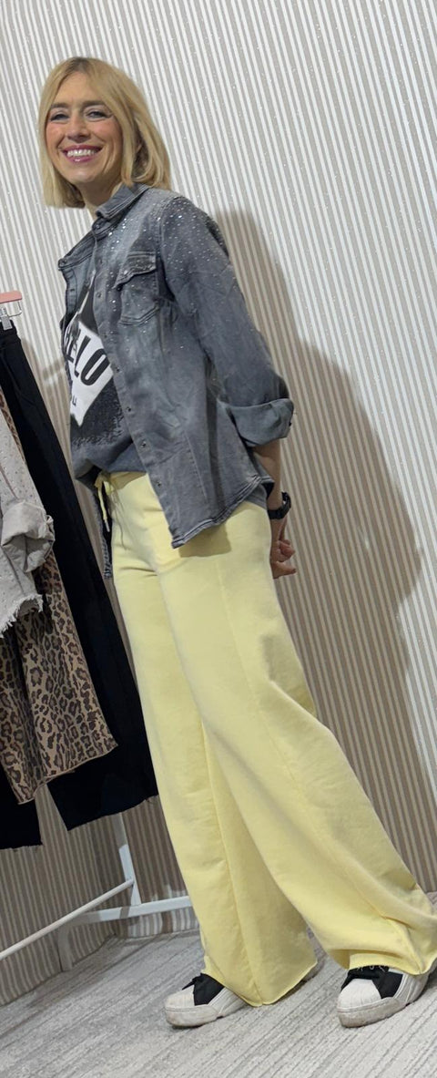 Camicia Strass delavè