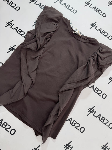 T-shirt Rouches Marrone